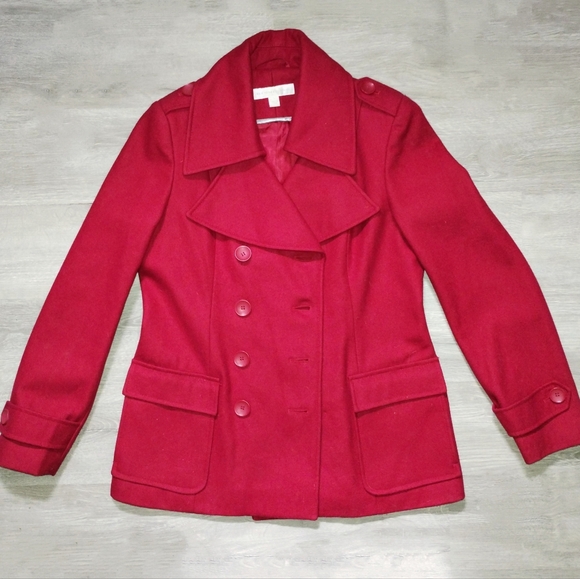 New York & Company Jackets & Blazers - Red Wool Peacoat